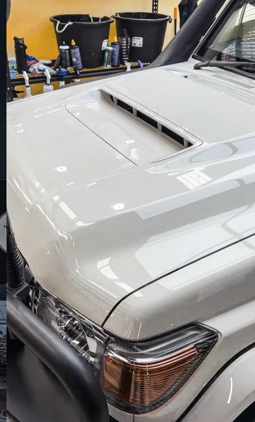 Ceramic coating gloss on a bonnet, close-up